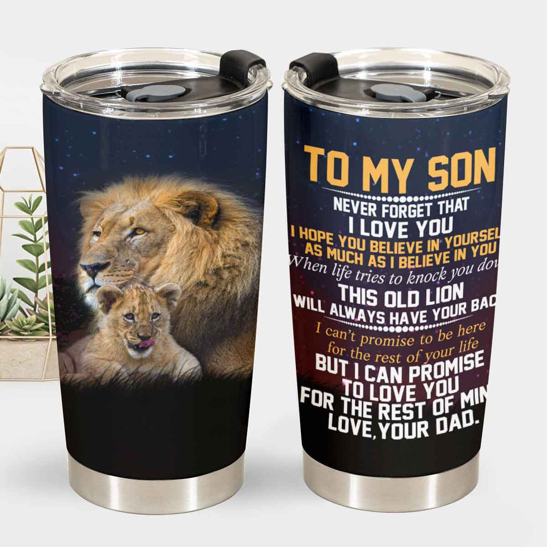 Gift For Son Tumbler, To My Son This Old Lion Will Always Have Your Back - Love From Dad 1667205100901.jpg