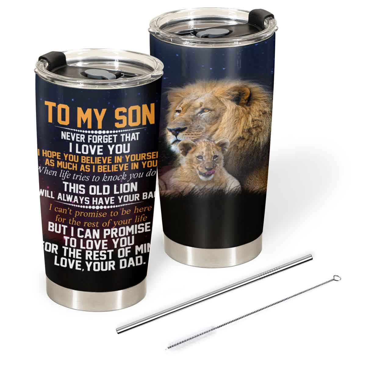 Gift For Son Tumbler, To My Son This Old Lion Will Always Have Your Back - Love From Dad 1667205101345.jpg