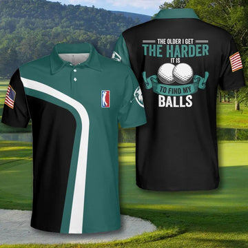 Golf Green Curve The Older I Get The Harder It Is To Find My Balls Ver 2 Polo Shirt For Men