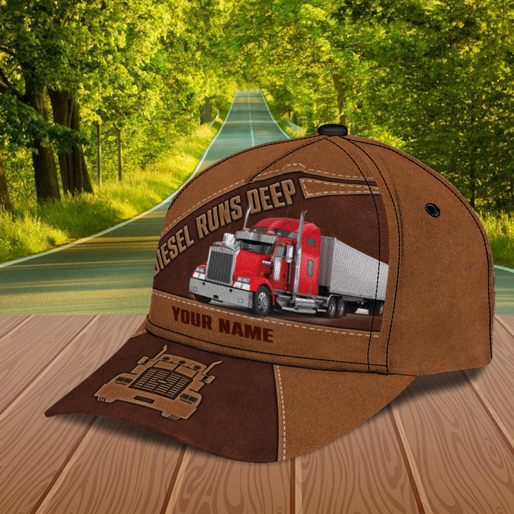 Trucker Diesel Runs Deep Personalized Cap, Personalized Gift for Truckers - CP220PS08 - BMGifts