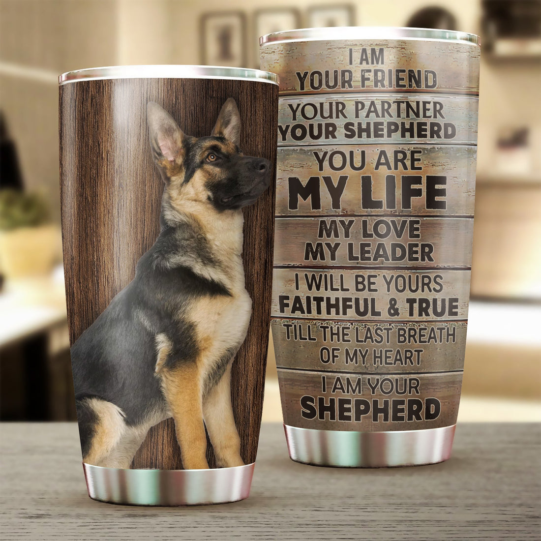 Germanshepherd Tumbler, Gift for German Shepherd Lovers 20 OZ Car Cup Cap