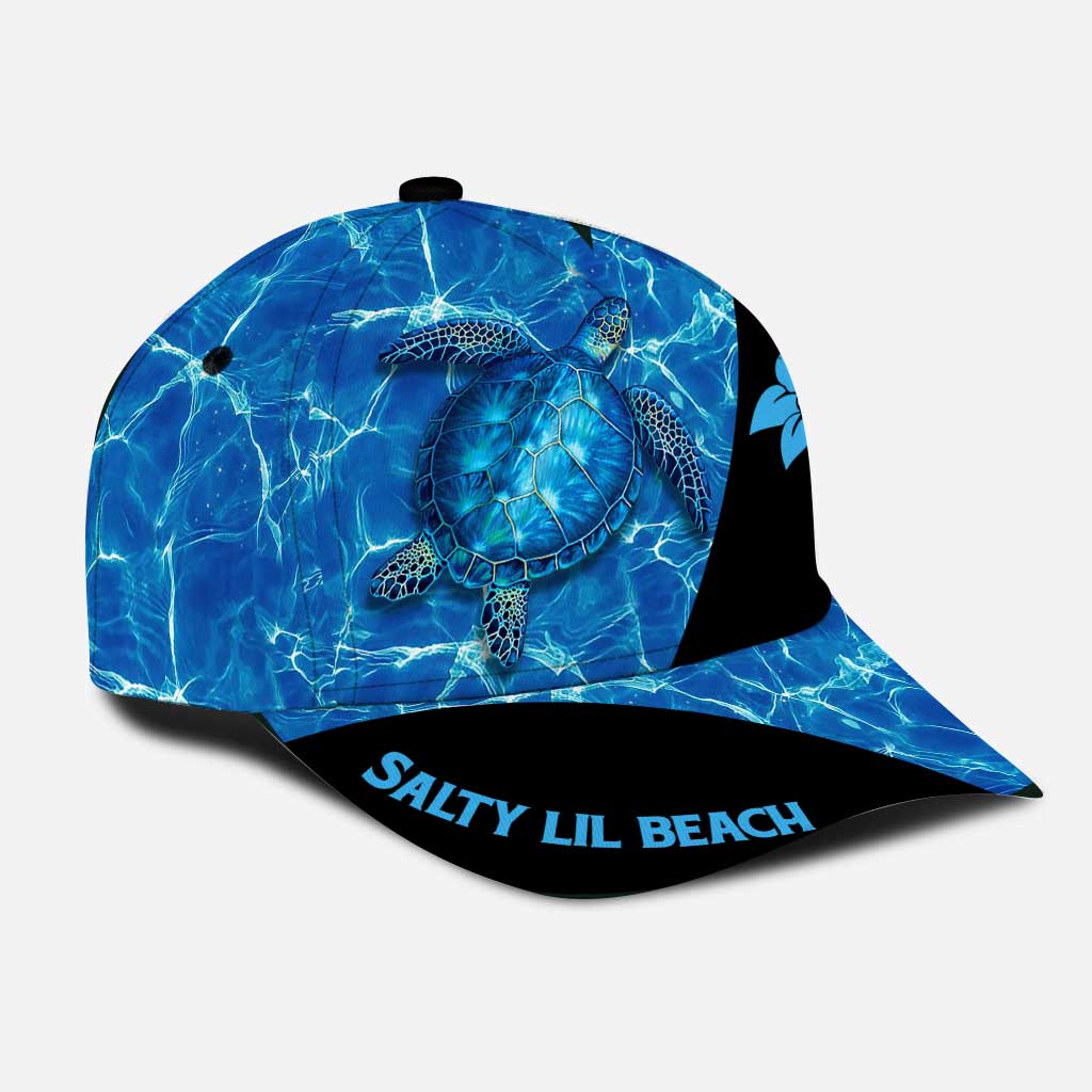 Salty Lil Beach Classic Cap Hat Turtle 3D Full Print Cap Hat