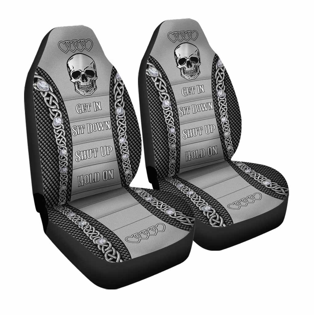 Cute Car Seat Cover, Get In Sit Down Shut Up Hold On Skull Seat Covers For Auto Car