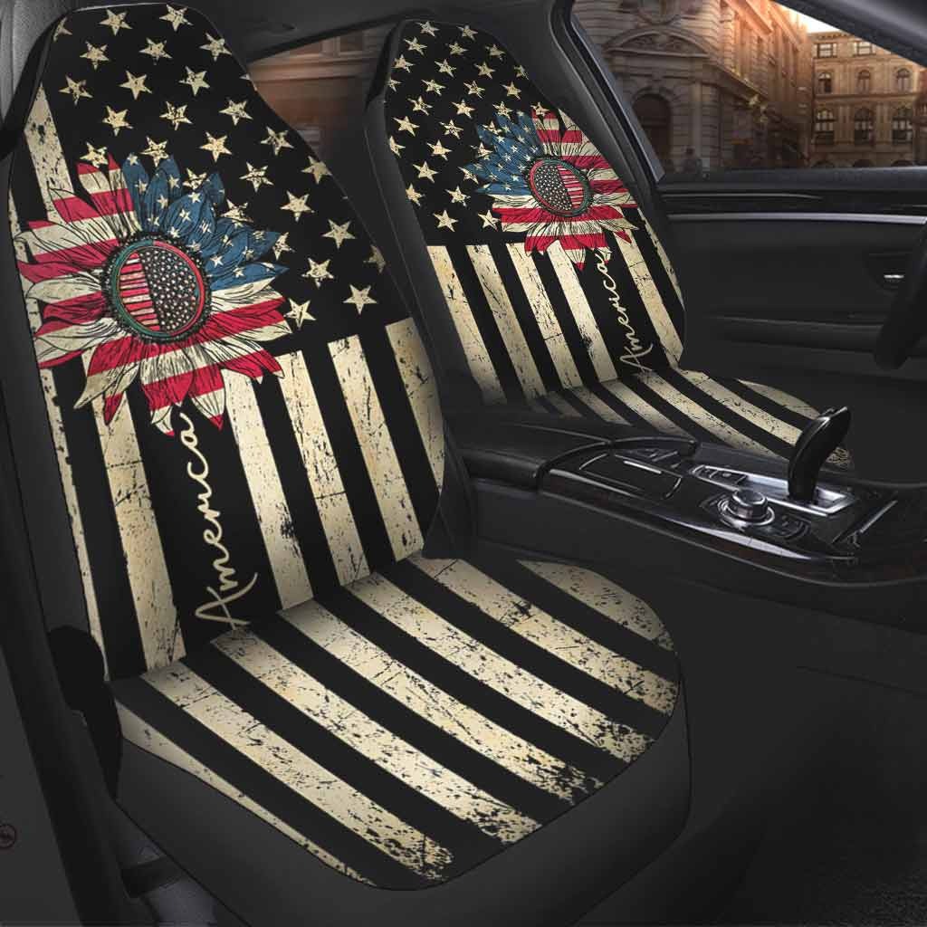 America Sunflower Seat Covers, Sunflower Car Seat Cover For Men Women, Car Decoration