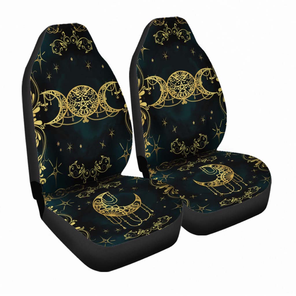 Witch Triple Moon 3D All Over Printed On Front Car Seat Covers, Winter Seat Cover For Cars