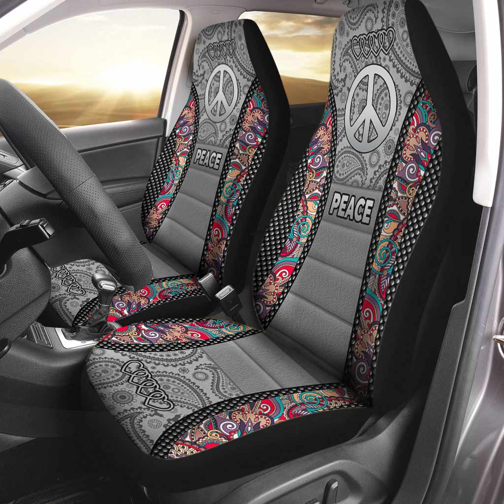 Peace Hippie All Over Print On Car Seat Covers, Hippie Front Car Seat Cover