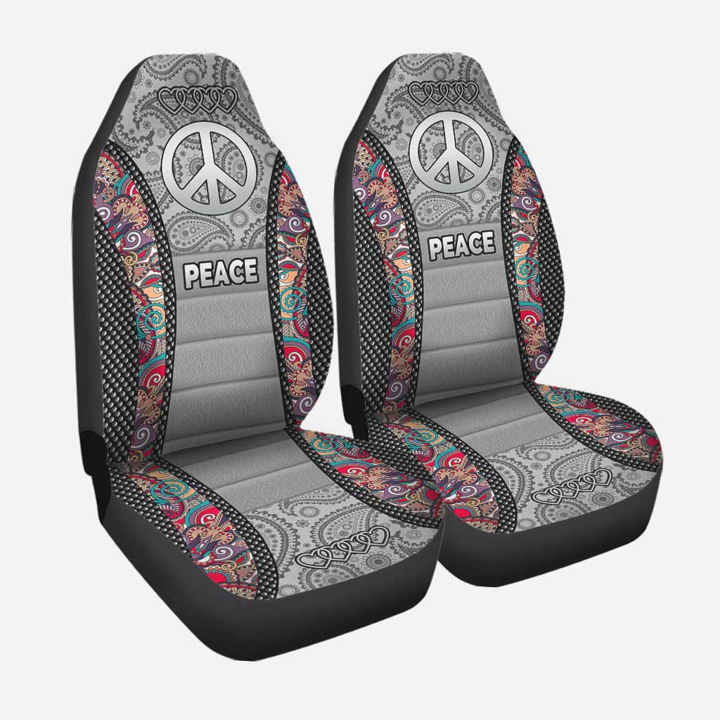 Peace Hippie All Over Print On Car Seat Covers, Hippie Front Car Seat Cover