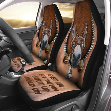 Love Donkeys Front Carseat Cover, Seat Covers For Car Auto With Leather Pattern