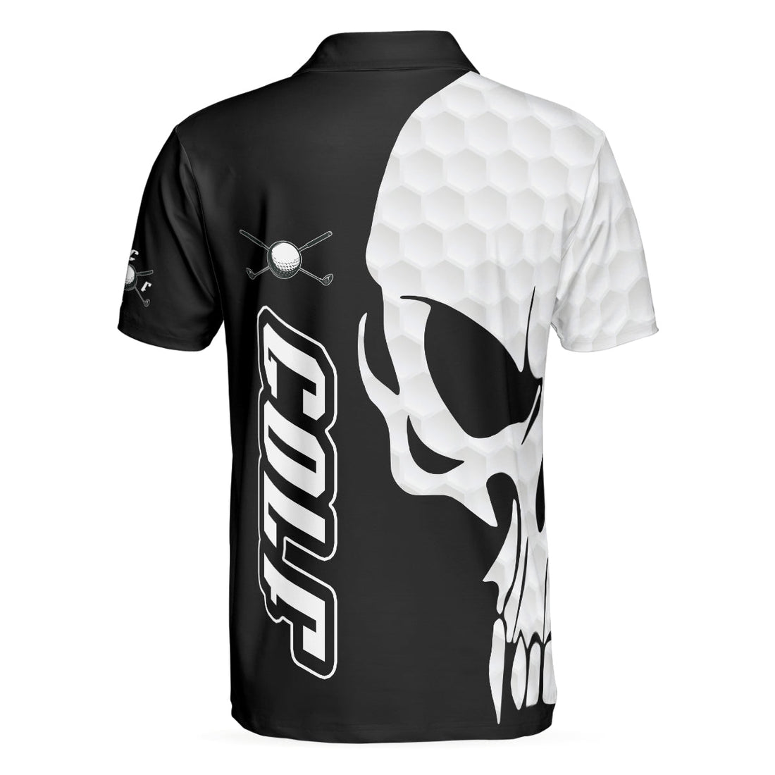 Golf And Skull Golf Polo Shirt Black And White Golf Pattern Polo Shirt Best Golf Shirt For Men - 1