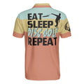 Eat Sleep Disc Golf Repeat Polo Shirt Vintage Palette Sporty Polo Shirt Best Disc Golf Shirt For Men - 2