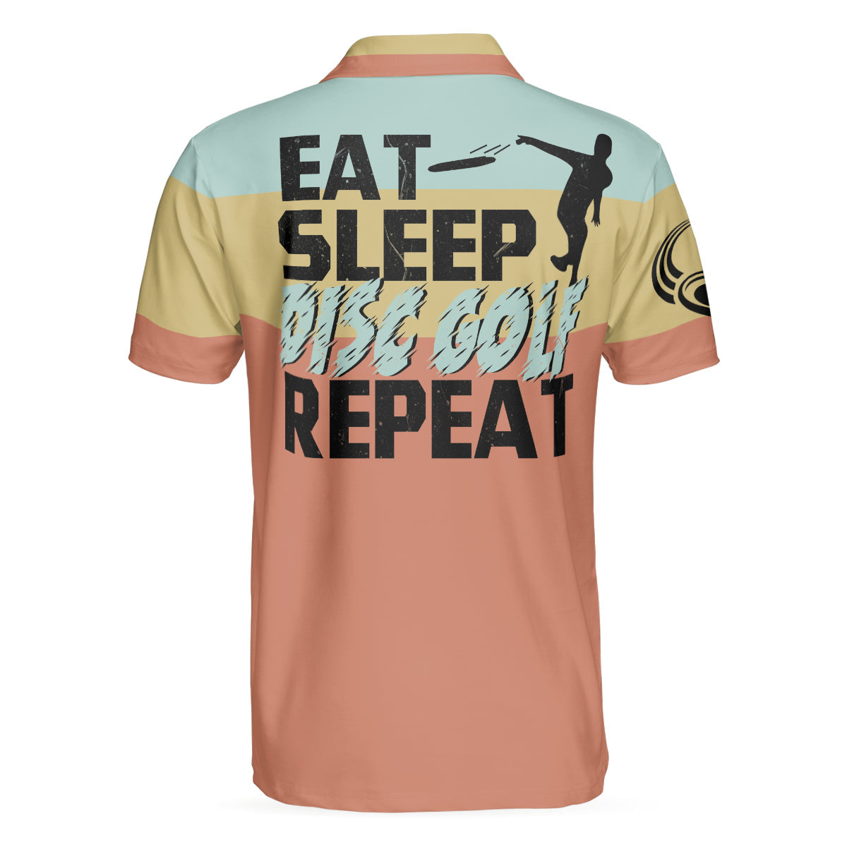 Eat Sleep Disc Golf Repeat Polo Shirt Vintage Palette Sporty Polo Shirt Best Disc Golf Shirt For Men - 2