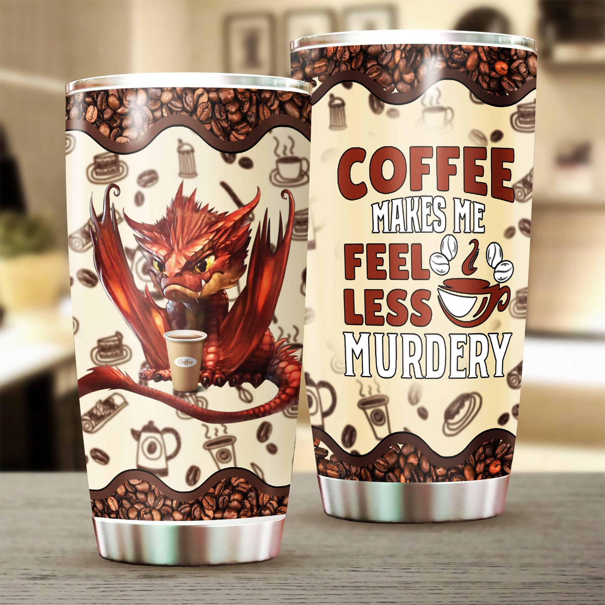 Dragon Tumbler, Gift for Dragon Lovers 20 OZ Car Cup Cap