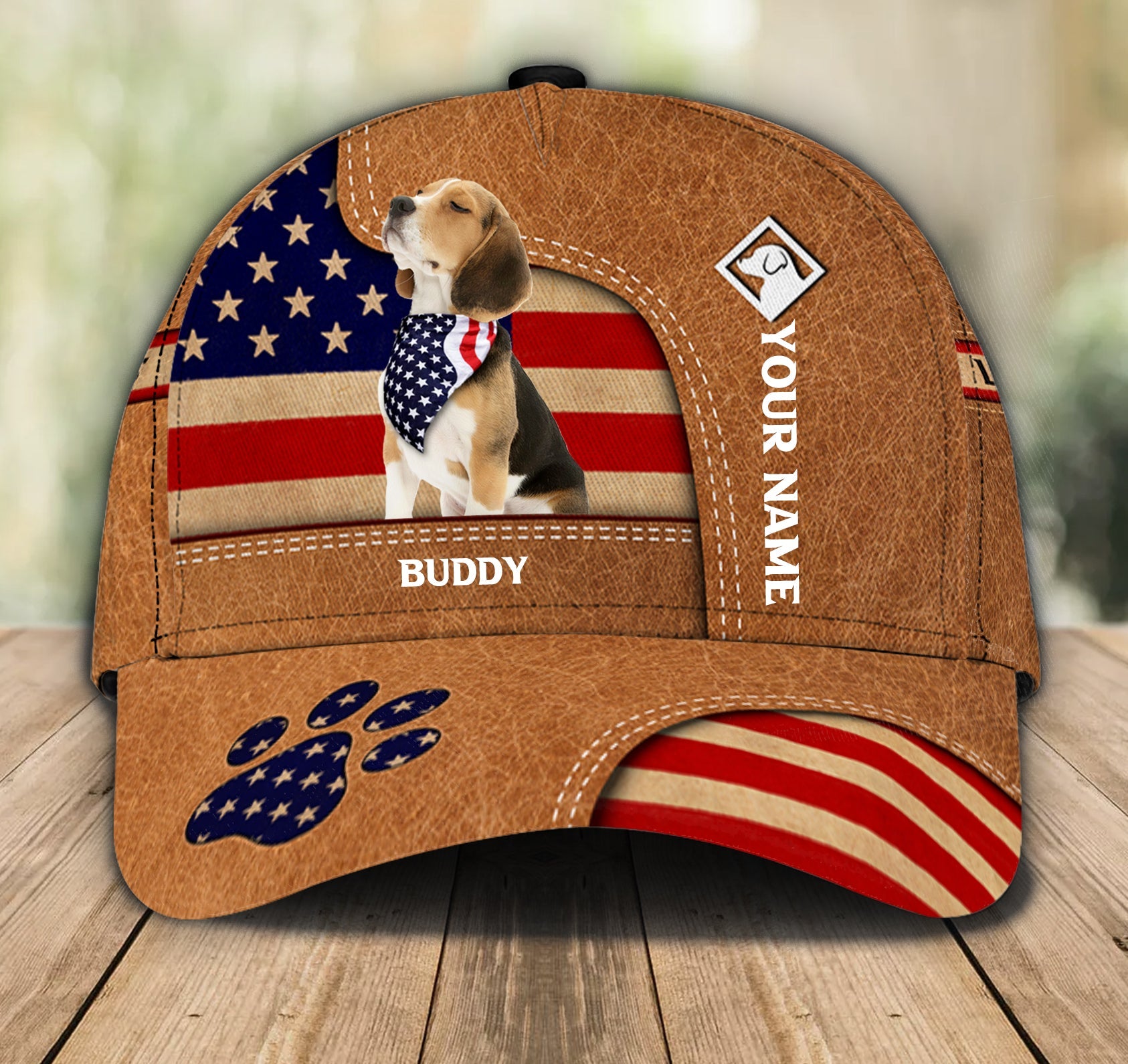 Gift for Father Lovely Dogs With USA Flag Personalized Classic Cap, Personalized Gift for Dog Lovers, Dog Dad, Dog Mom - CP094PS01 - BMGifts