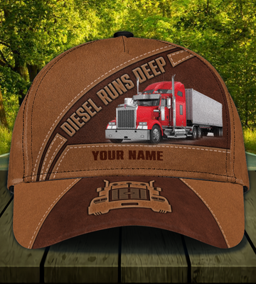 Trucker Diesel Runs Deep Personalized Cap, Personalized Gift for Truckers - CP220PS08 - BMGifts