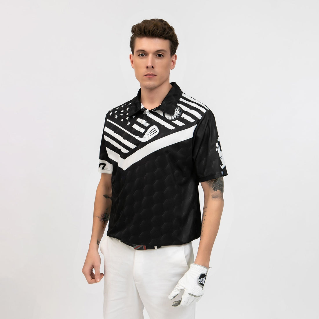 Your Hole Is My Goal Custom Polo Shirt Personalized Black American Flag Golf Shirt For Men - 1