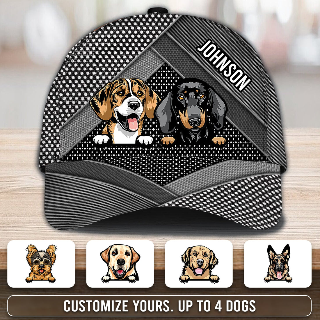 Dog Personalized Classic Cap, Personalized Gift for Dog Lovers, Dog Dad, Dog Mom - CP250PS05 - BMGifts