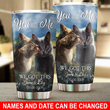 Cat Personalized Tumbler, Personalized Gift for Cat Lovers, Cat Mom, Cat Dad, Personalized Gift for Couples, Husband, Wife, Parents, Lovers