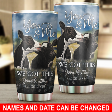 Cow Personalized Tumbler, Personalized Gift for Couples, Husband, Wife, Parents, Lovers