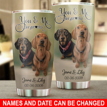 Personalized Dachshund Tumbler, Personalized Gift for Couples, Husband, Wife, Parents, Lovers, Personalized Gift for Dachshund Lovers