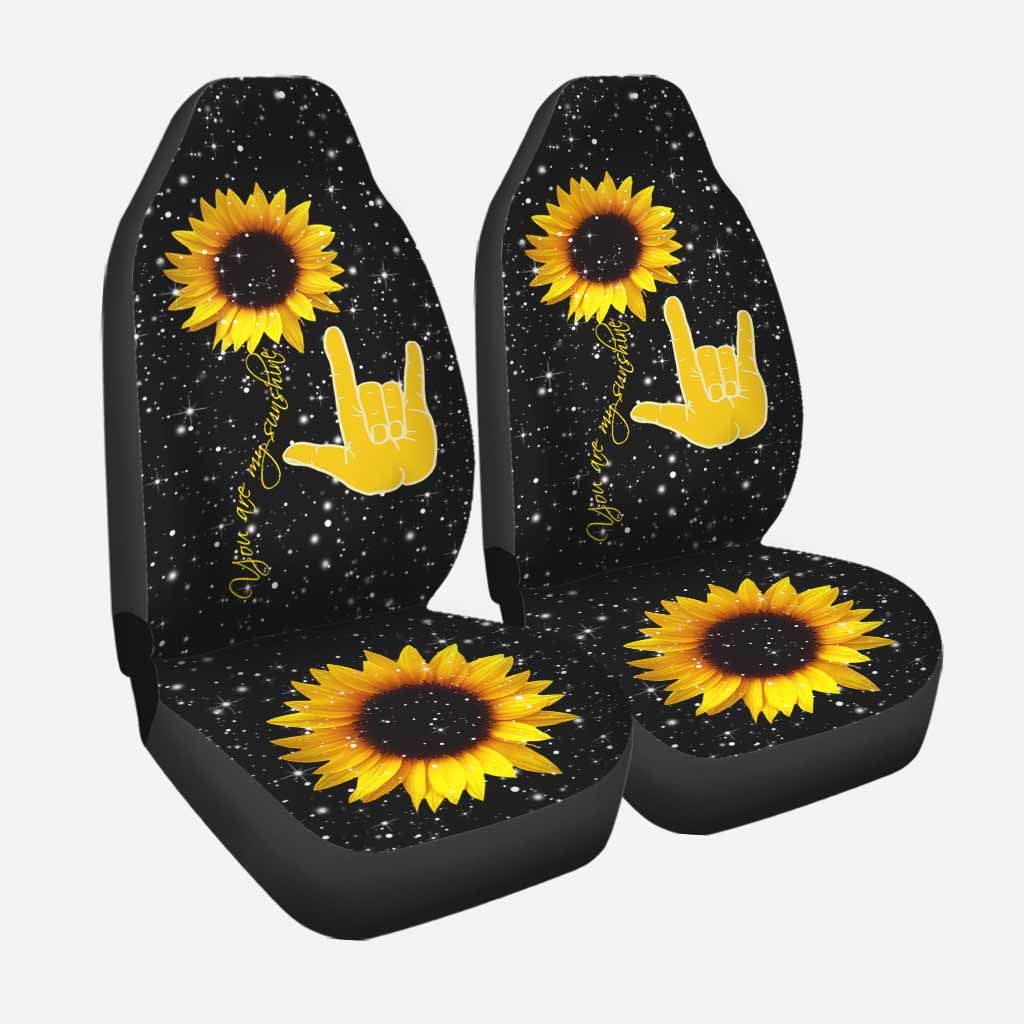 3D All Over Print Sunflower Car Seat Cover, You Are My Sunshine, Front Car Seat Covers