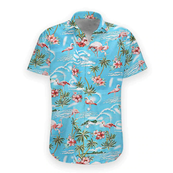 3D Flamingo Hawaiian shirt, Mens Hawaiian Aloha Beach Shirt, Hawaiian Shirts for Men