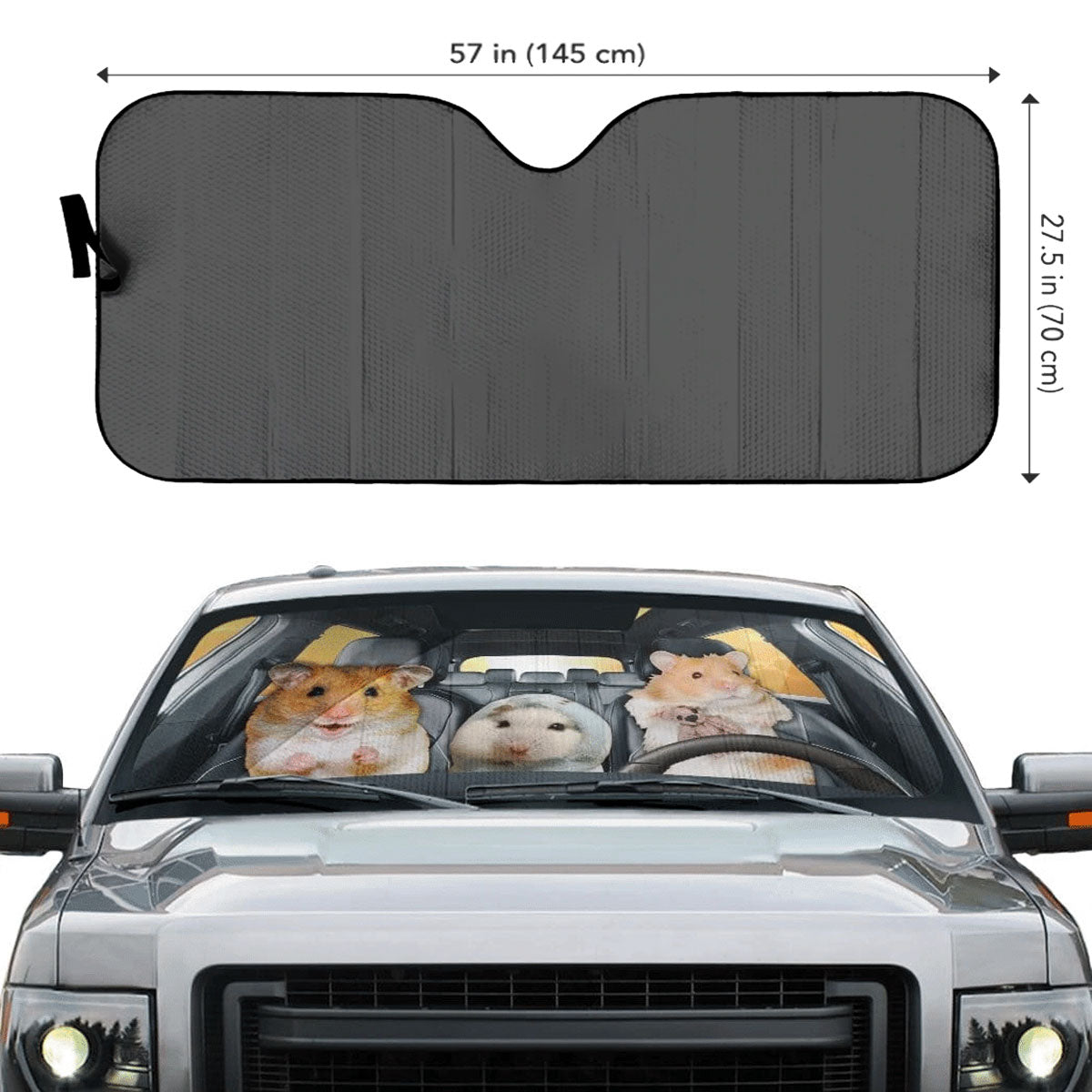 Custom Windshield Sun Shade for Car Cute Hamster Driver Car Sun Shade