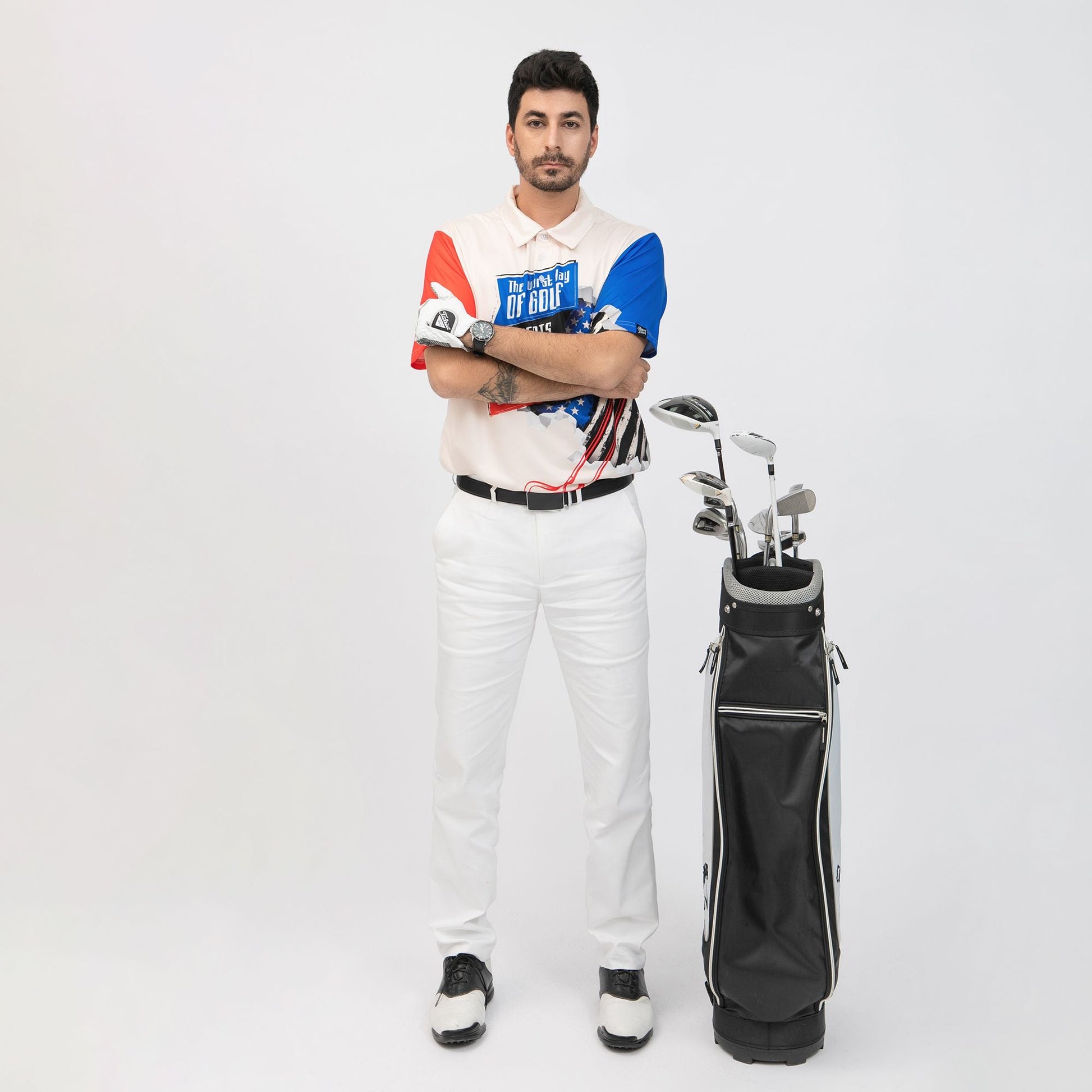 The worst day of Golf beats the best day of Work American Flag Polo Shirt Golf Shirt For Men - 3