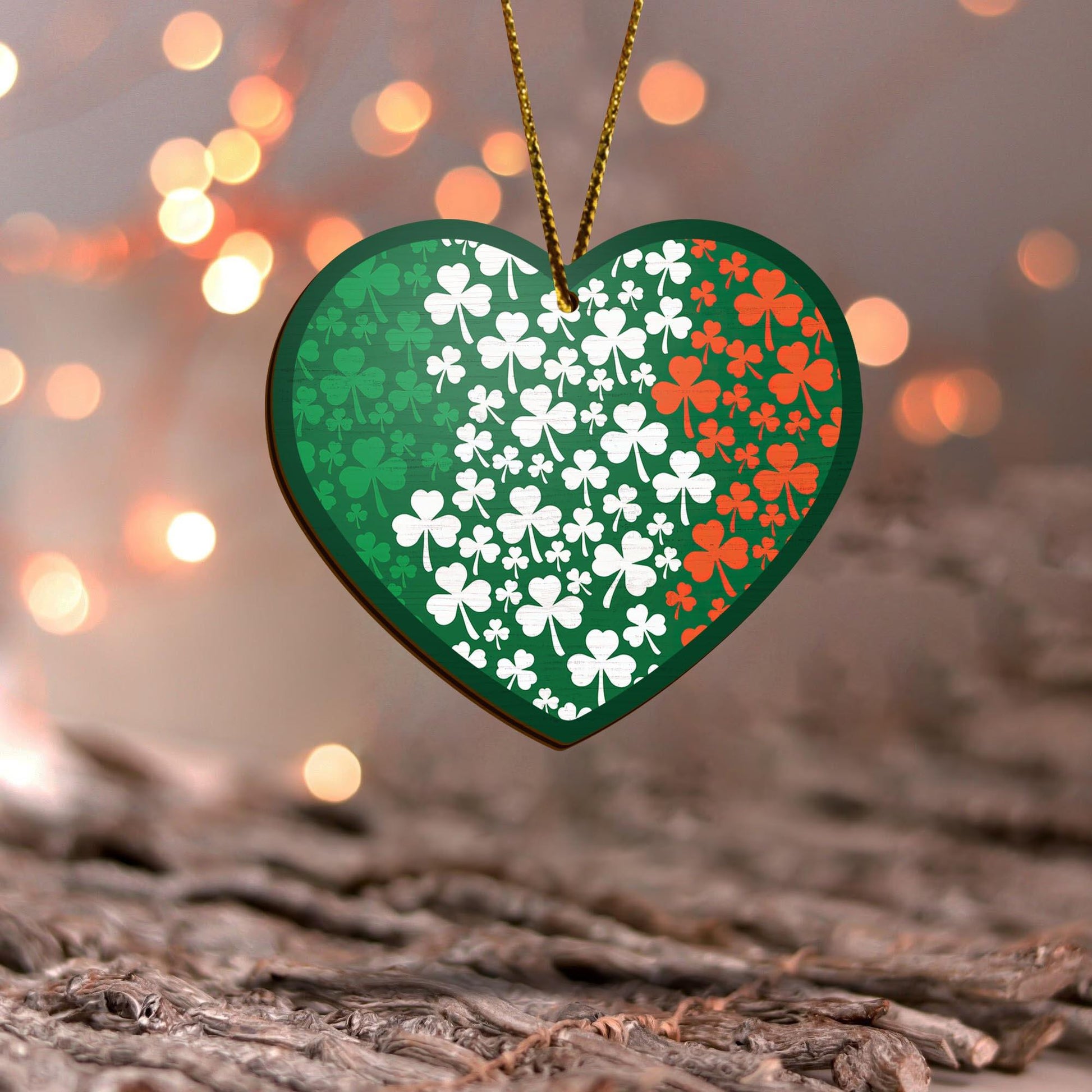 St Patrick's Day Ireland Heart Shamrock Ornaments Irish Ornament, Gifts for Irish, St Patrick Day Ornaments, Lucky Hanging Green Party Decorations