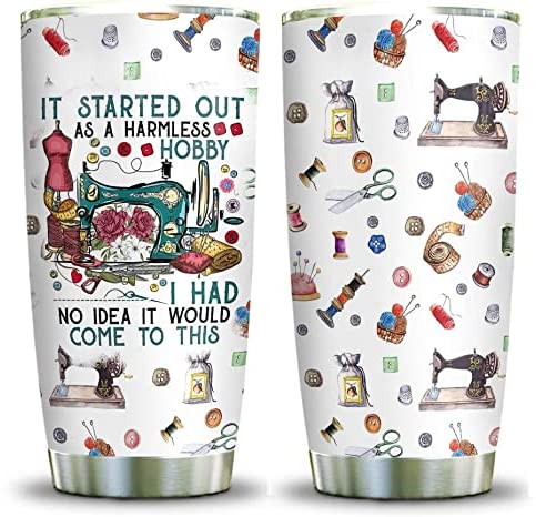 20oz Sewing It Is Not A Normal Hobby Tumbler Cup with Lid