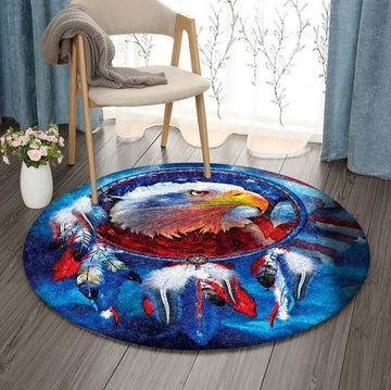 PF 3D Printed Eagle Round Rug Living Room Rug