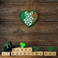 St Patrick's Day Ireland Heart Shamrock Ornaments Irish Ornament, Gifts for Irish, St Patrick Day Ornaments, Lucky Hanging Green Party Decorations