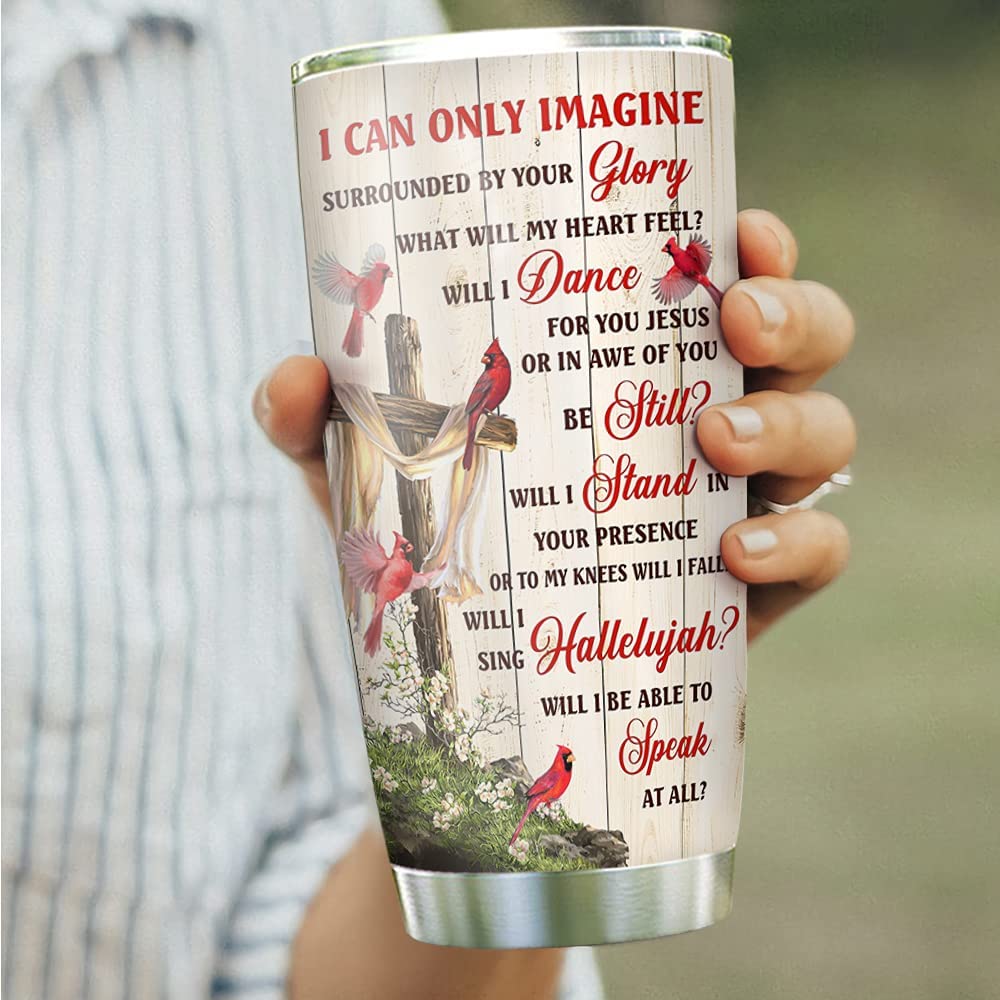 20oz Cardinal Bird Faith Imagine, Cardinal Bird Lovers, Cardinal Bird Tumbler Cup