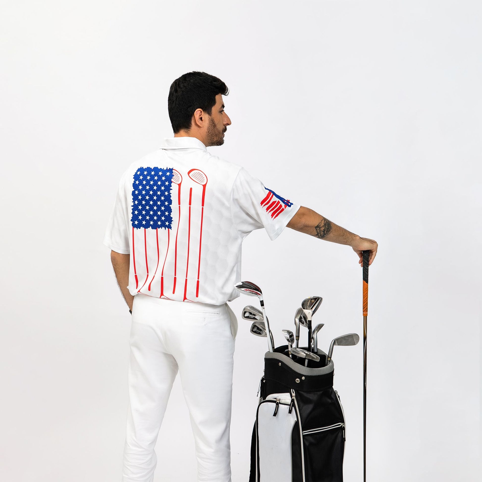 Golf American Flag Polo Shirt USA Flag Golf Shirt Patriotic Golf Shirt For Men - 6