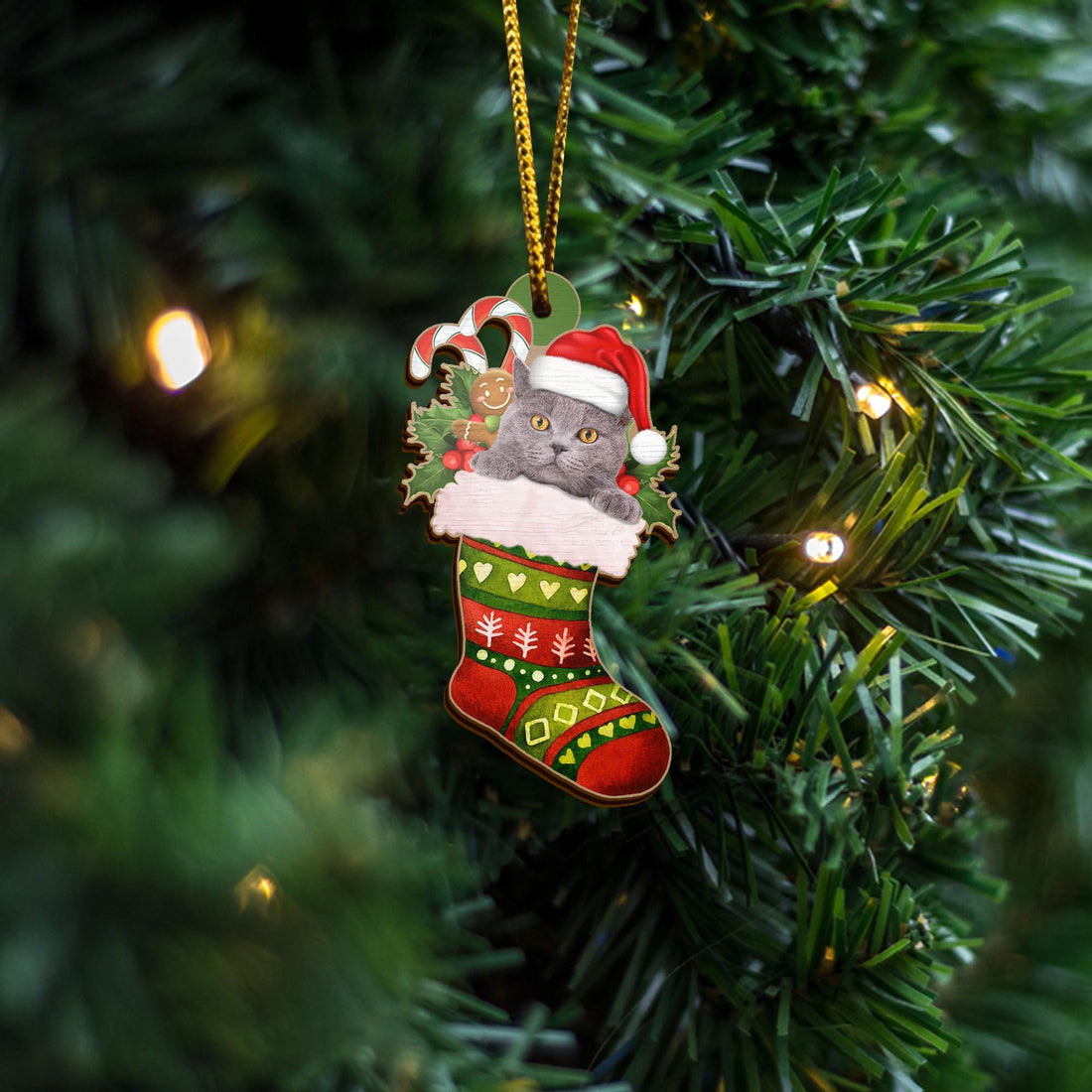 Cute Cat Sock Christmas Ornament, Cat Decor, Cat Gifts, Gifts for Cat Lover, Christmas Ornaments, Christmas Decor, Christmas Tree Decorations