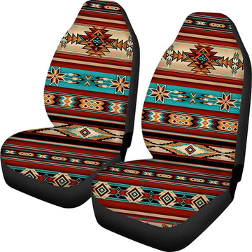 Aztec Ethnic Pattern Stripe Tribal Geometric Car Front Seat Cover Universal fit Most Sedan SUV Truck Durable Bucket Seat Cover