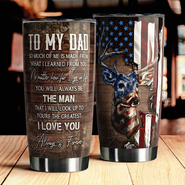 Deer Hunting To My Dad Tumbler, Father and Son Hunting Partners For Life, gifts for deer hunters
