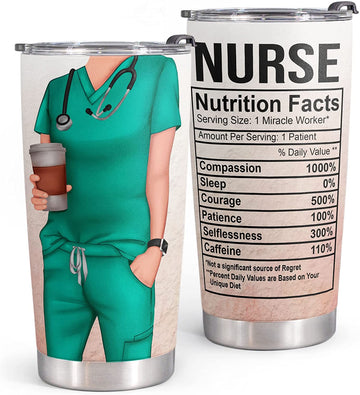 Nurse Tumbler Gift - Stainless Steel Tumbler 20oz - Birthday Present for Doctor & Gift for Nurse