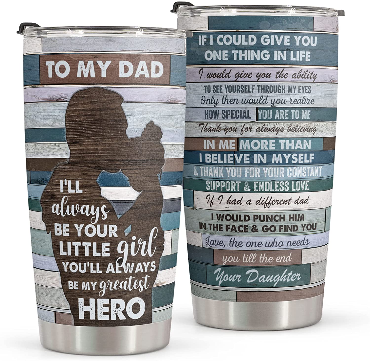 Gifts For Dad - Vintage Tumbler 20oz For Dad - Birthday Gifts for Dad Stepdad From Daughter - Fathers Day Gifts