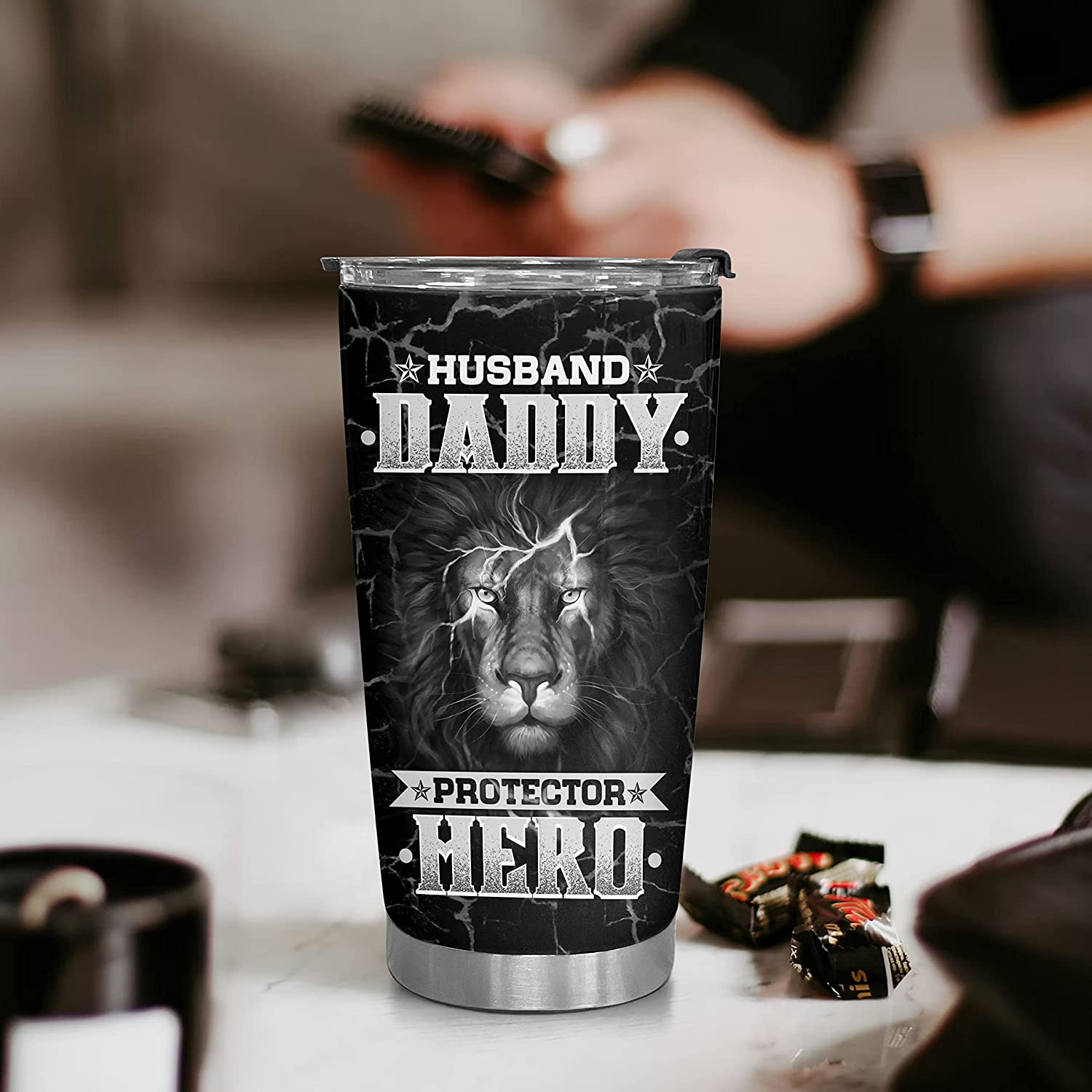 Gift for Dad - 20oz Daddy Hero Stainless Steel Tumbler- Worlds Best Dad Gifts from Daughter Son