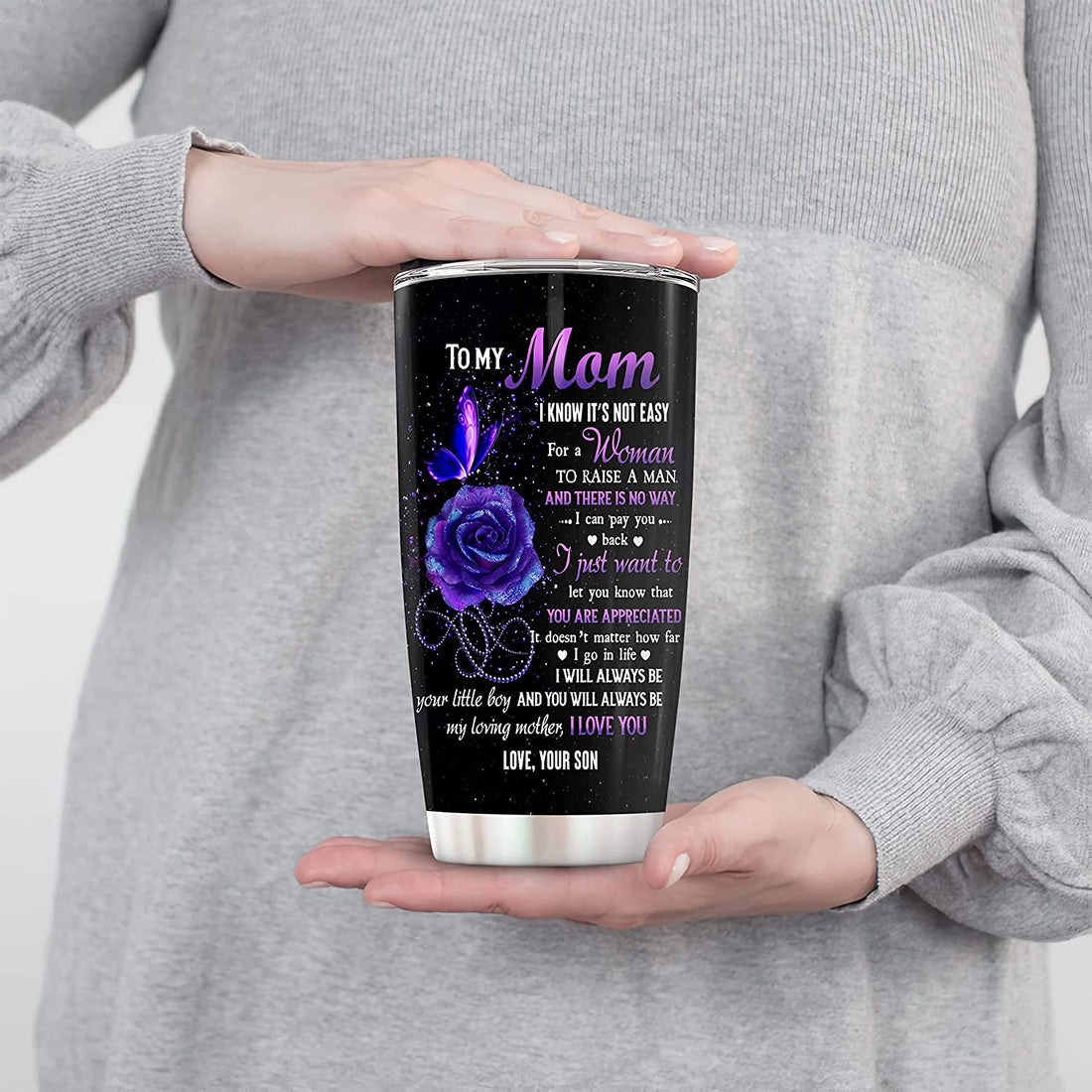 To my Mom from Son Tumbler - I Love You Novelty Gift for Mom from Son - Mom Tumbler travel Mug for Mothers Day, Birthday