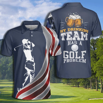 Golf Beer Drinking Team Golf Problem Polo Shirt For Men