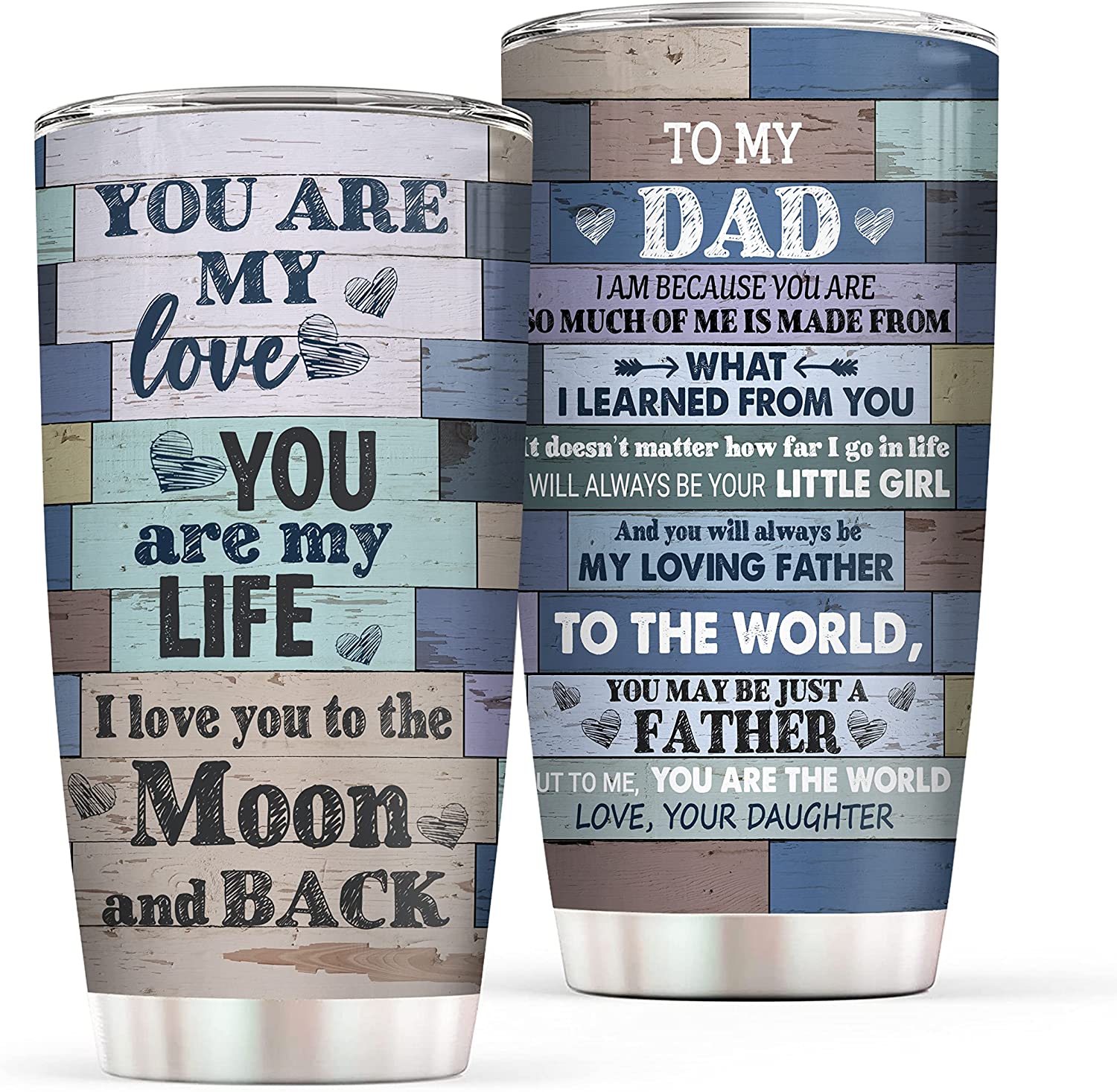 Dad Gifts from Daughter - To My Dad I Love You 20oz Tumbler - Worlds Best Dad Gifts on Fathers Day, Birthday