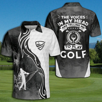 Golf Voices In My Head Smoke Tribal Polo Shirt For Men