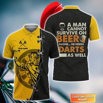 Personalized darts 3D shirt, Darts 3D Polo Shirt For Darts Player, Men's Polo Shirt, Polo Shirt for Dart Team Men Women