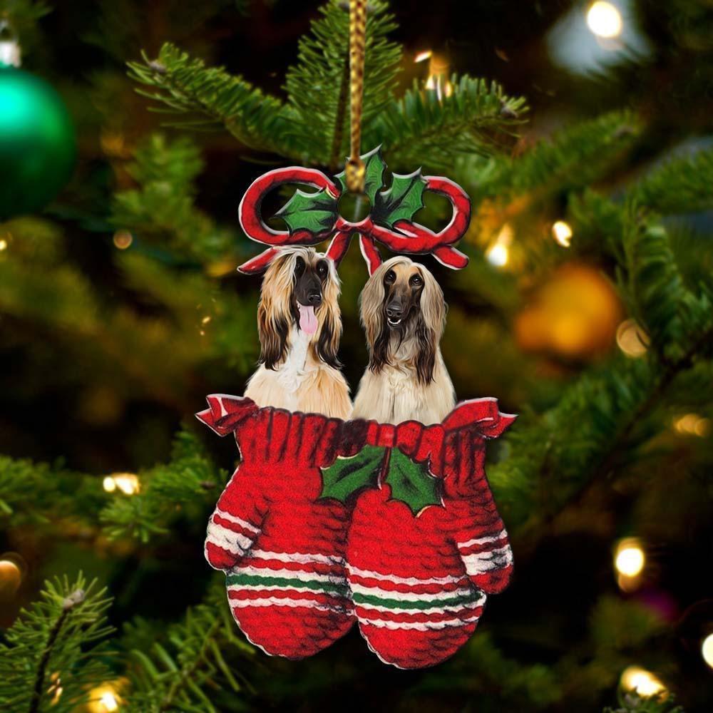 Afghan Hound Inside Your Gloves Christmas Holiday Two Sided Ornament, Gift For Dog Lovers