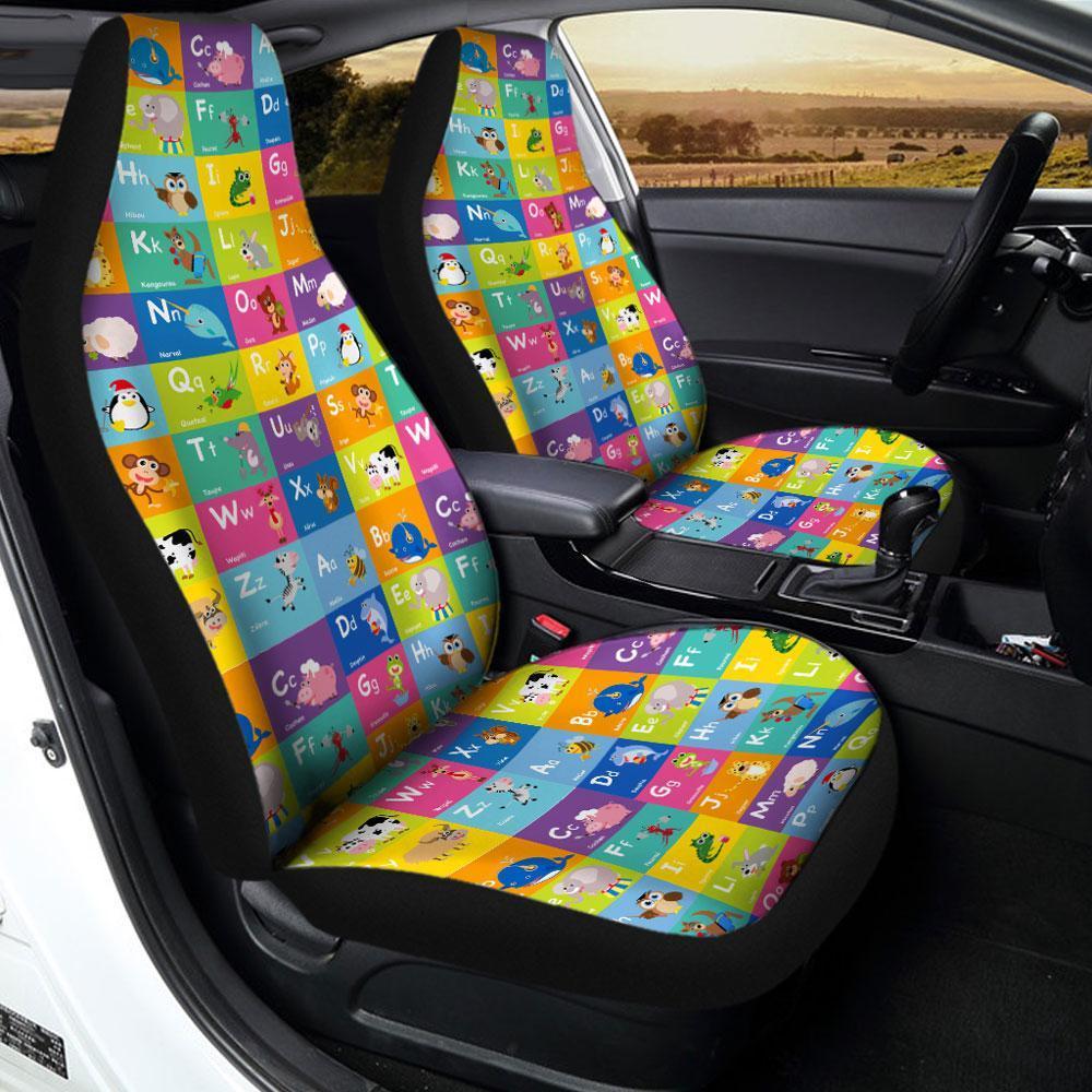 Alphabet Car Seat Cover Custom ABC Funny Car Accessories - Gearcarcover - 1