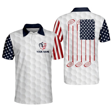 America Flag Club Golf Polo Shirt, Personalized Polo Shirt for men, Golf player shirt, Golf player gifts