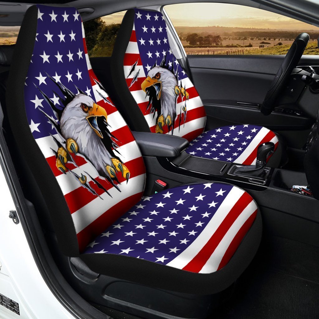 American Bald Eagle Car Seat Covers Custom Scratch Car Interior Accessories - Gearcarcover - 1