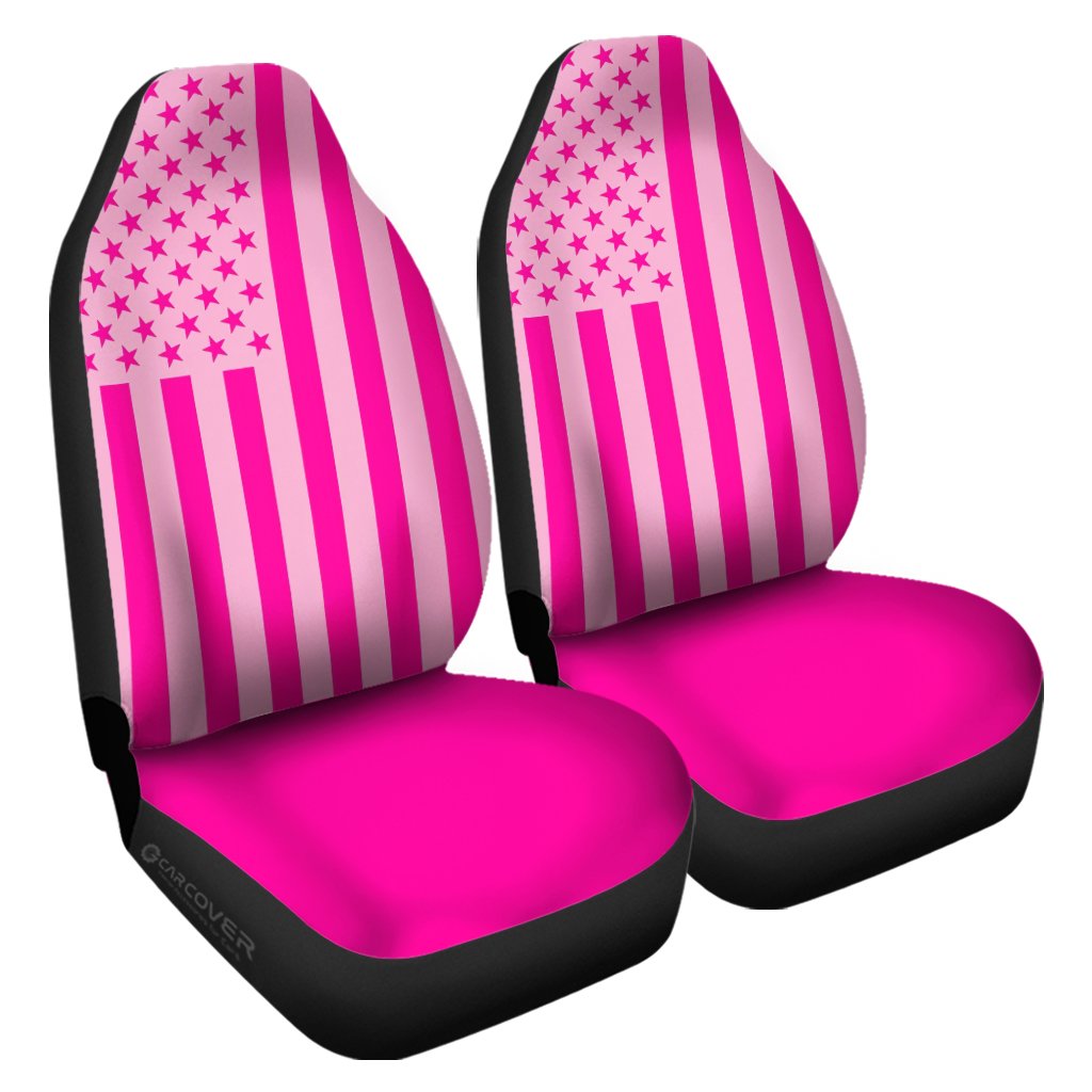 American Flag Pink Car Seat Covers Custom Pink Car Accessories - Gearcarcover - 4