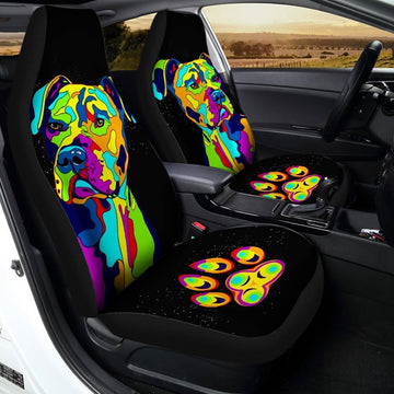 American Pitbull Terrier Car Seat Covers Custom Abstract Car Interior Accessories - Gearcarcover - 1